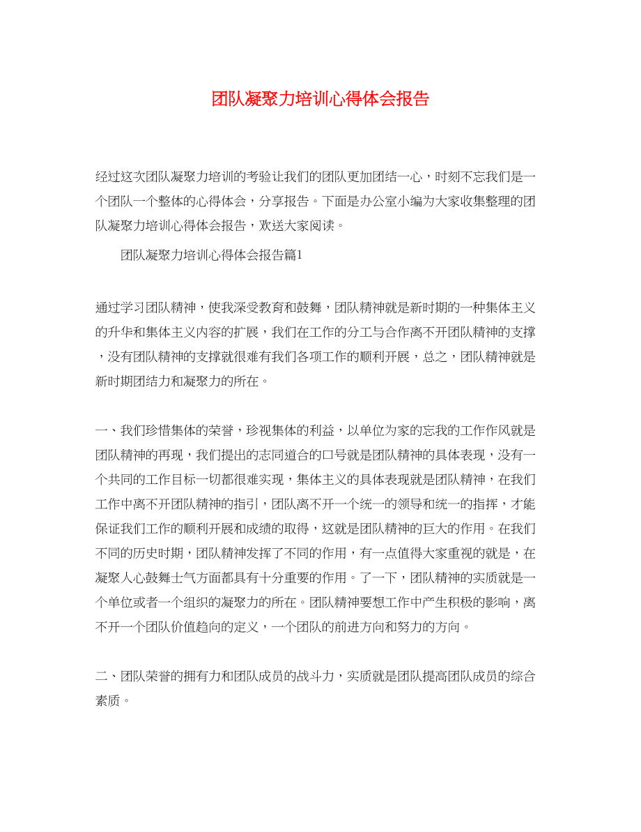 2023年团队凝聚力培训心得体会报告.docx_第1页