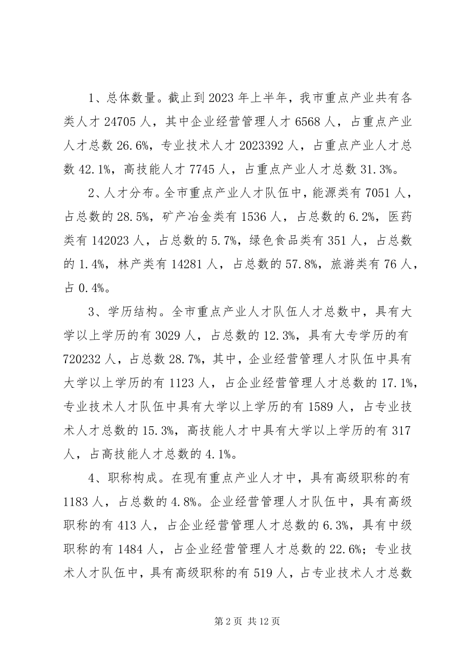 2023年我市重点产业人才队伍建设情况的调研报告.docx_第2页