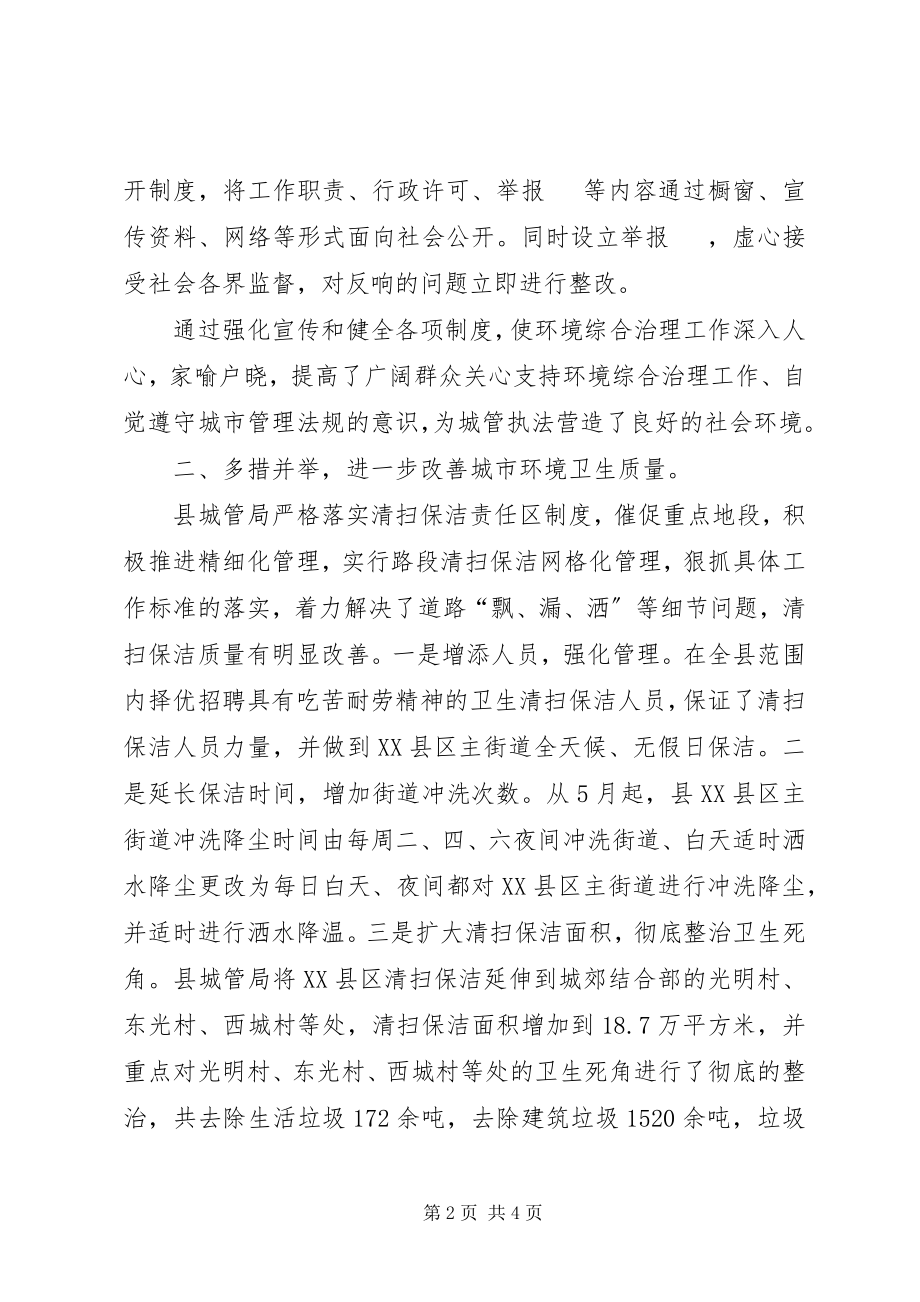 2023年县城管部门城乡环境综合治理工作报告.docx_第2页