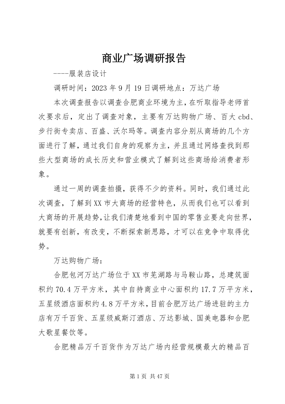 2023年商业广场调研报告.docx_第1页