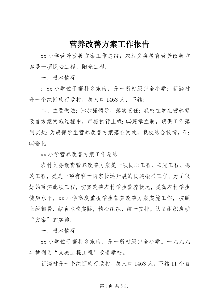 2023年营养改善计划工作报告.docx_第1页