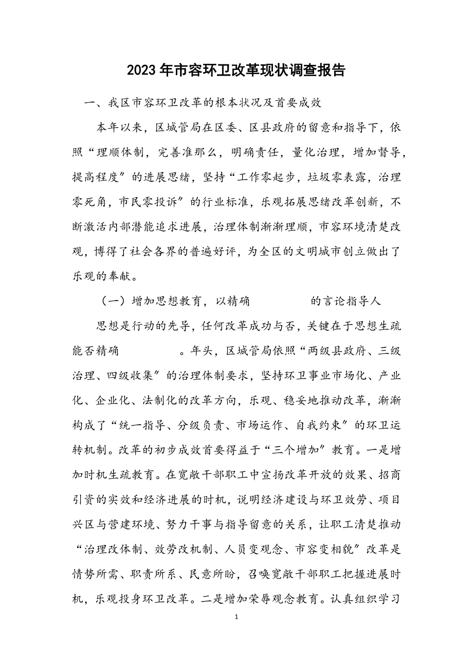 2023年市容环卫改革现状调查报告.docx_第1页