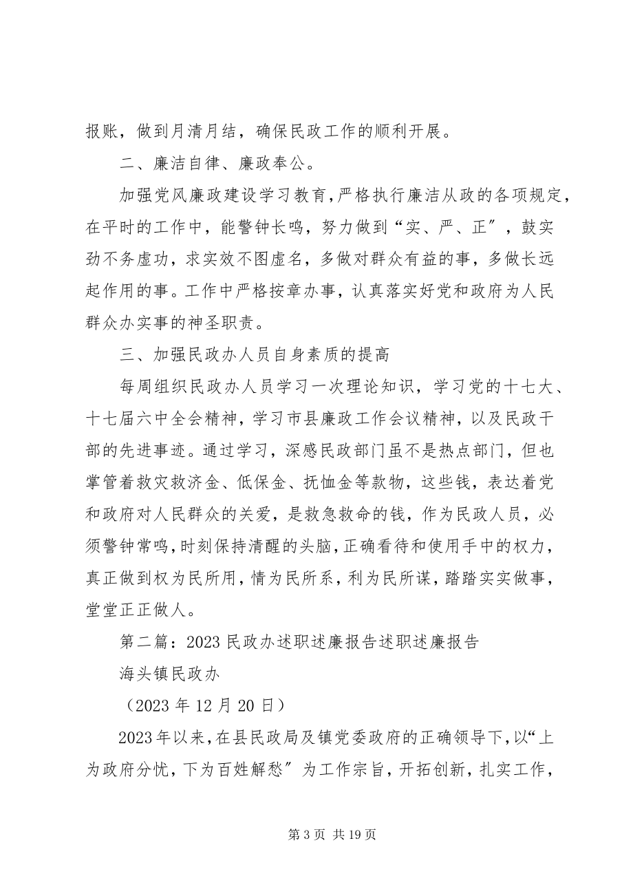 2023年民政办的述职述廉报告大全.docx_第3页