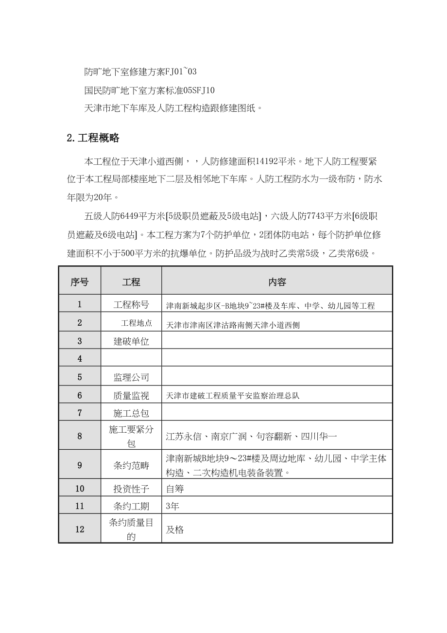 2023年建筑行业地下人防工程施工方案.docx_第2页