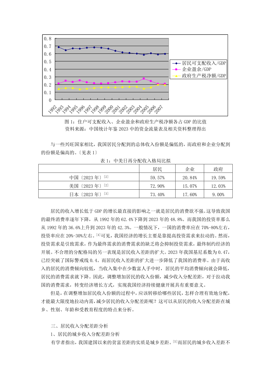 2023年基于居民收入分配差距分析的我国增长方式转变对策研究2.doc_第2页