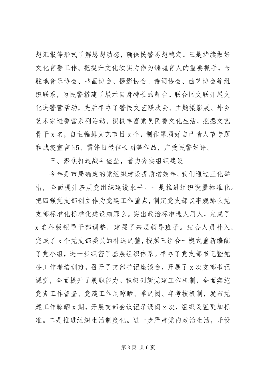 2023年县公安局党委书记抓基层党建工作述职报告.docx_第3页