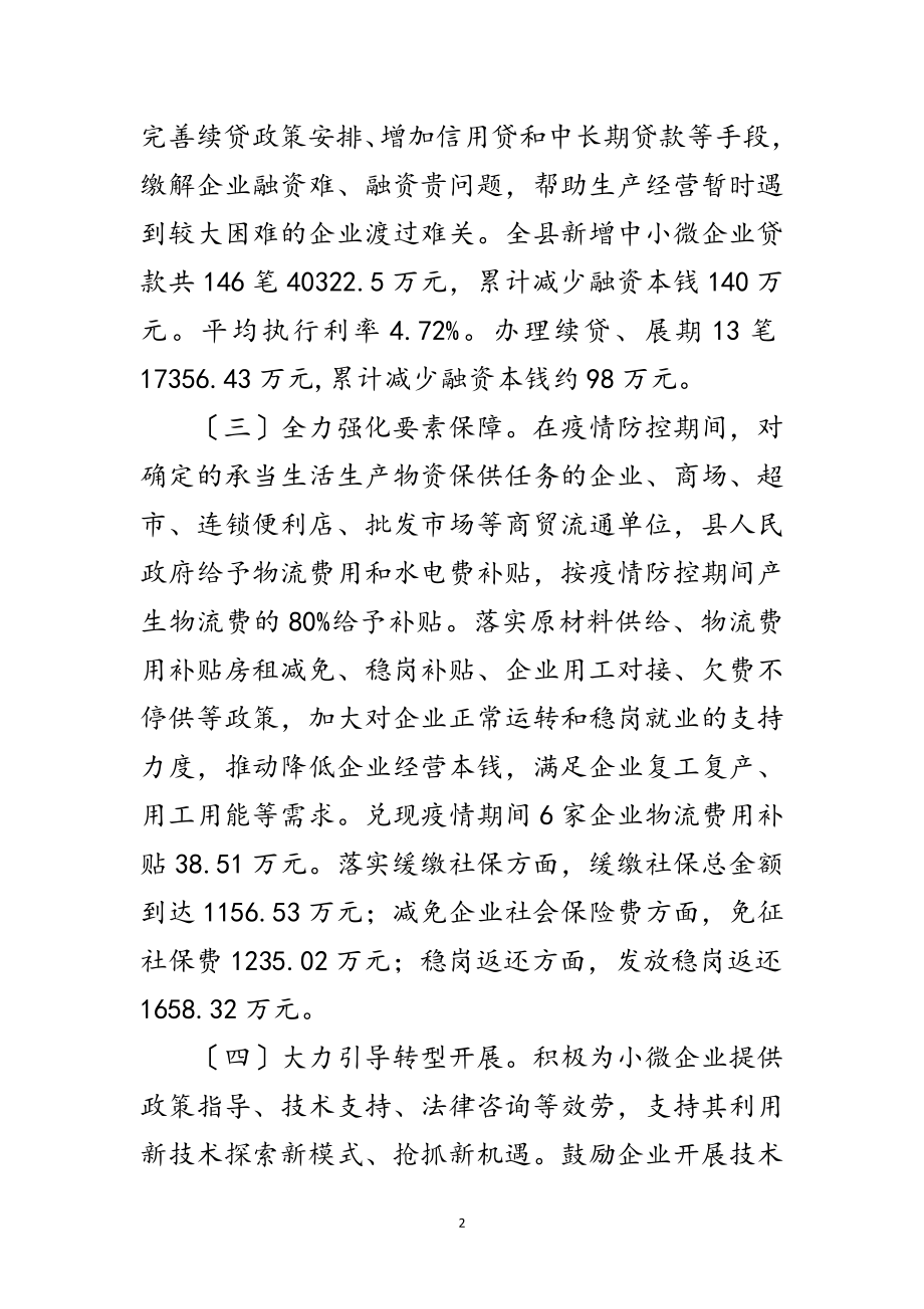 2023年小微企业帮扶工作报告范文.doc_第2页