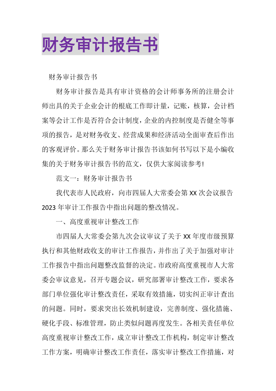 2023年财务审计报告书.doc_第1页