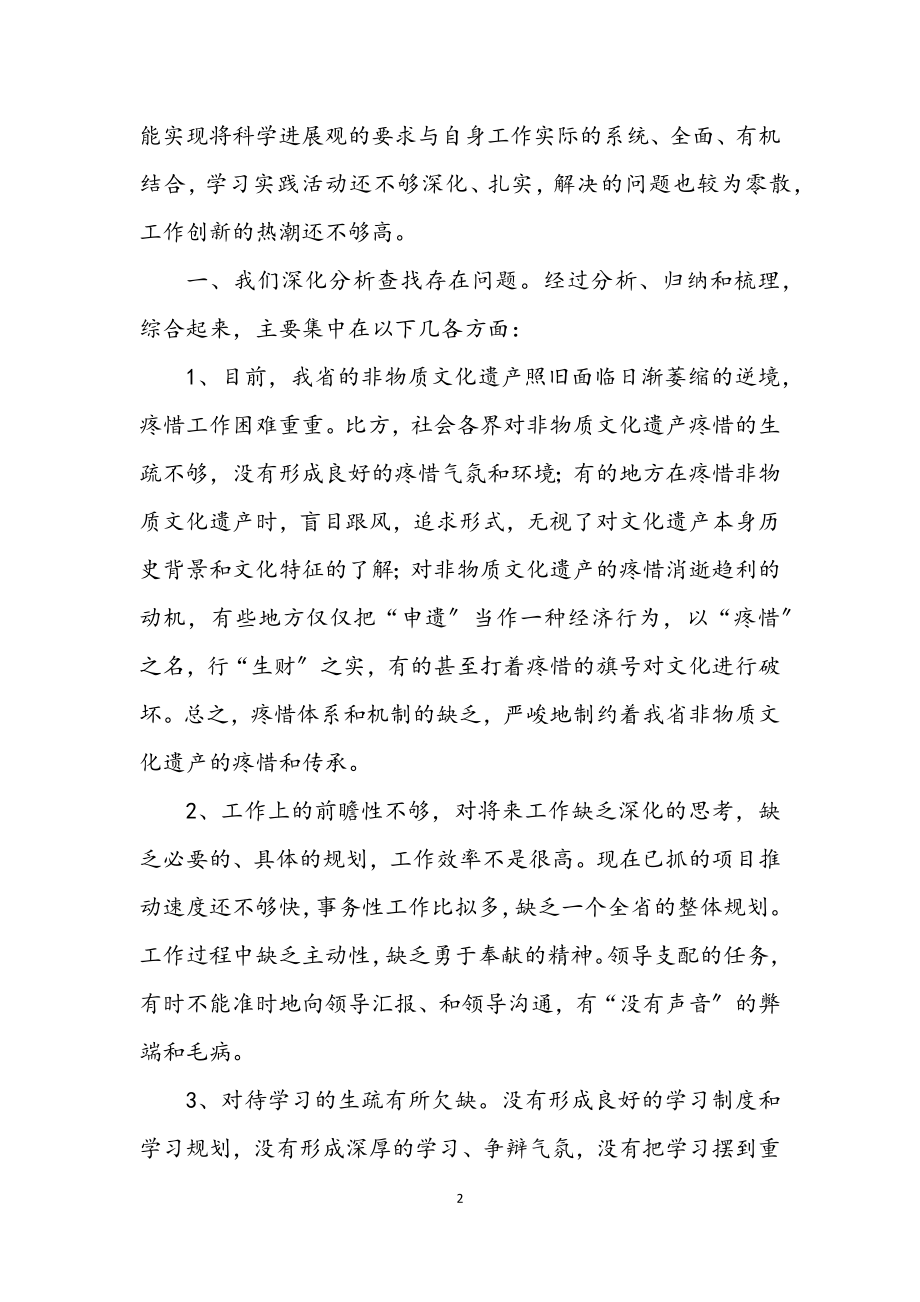 2023年文化厅学习科学发展观分析材料.docx_第2页