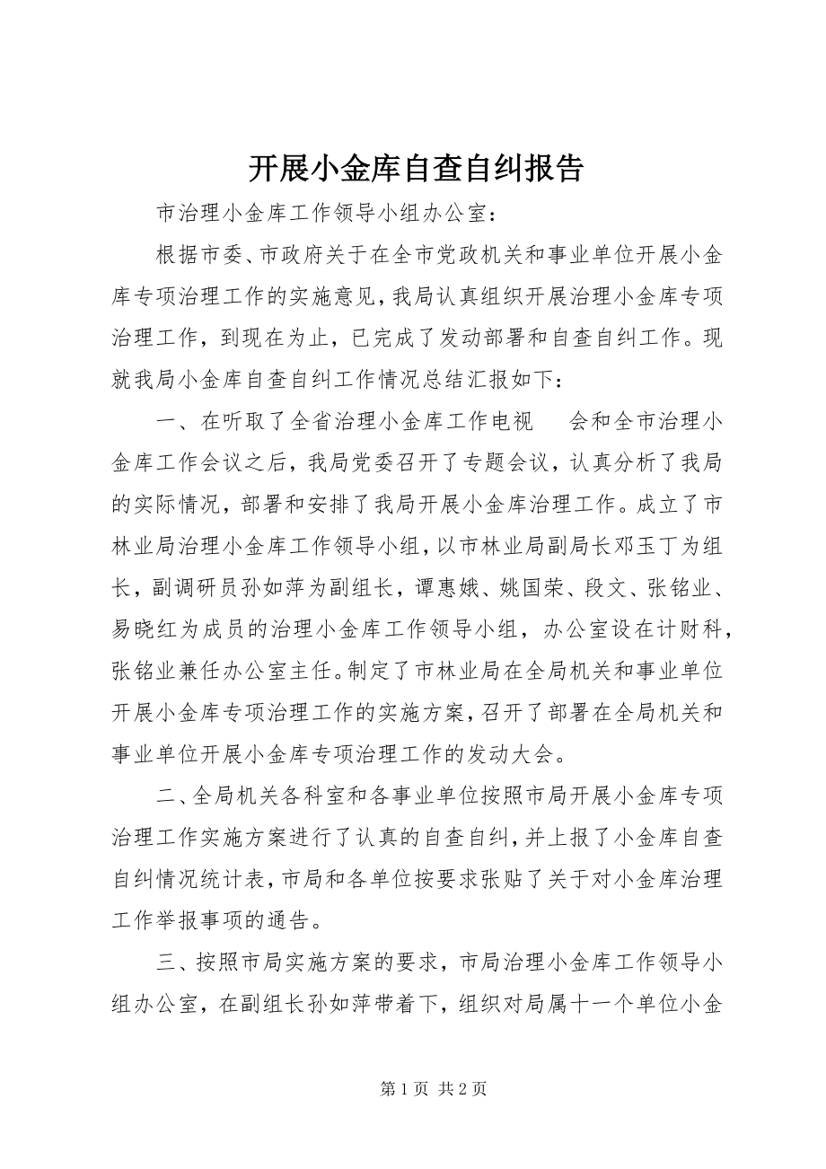 2023年开展小金库自查自纠报告.docx_第1页