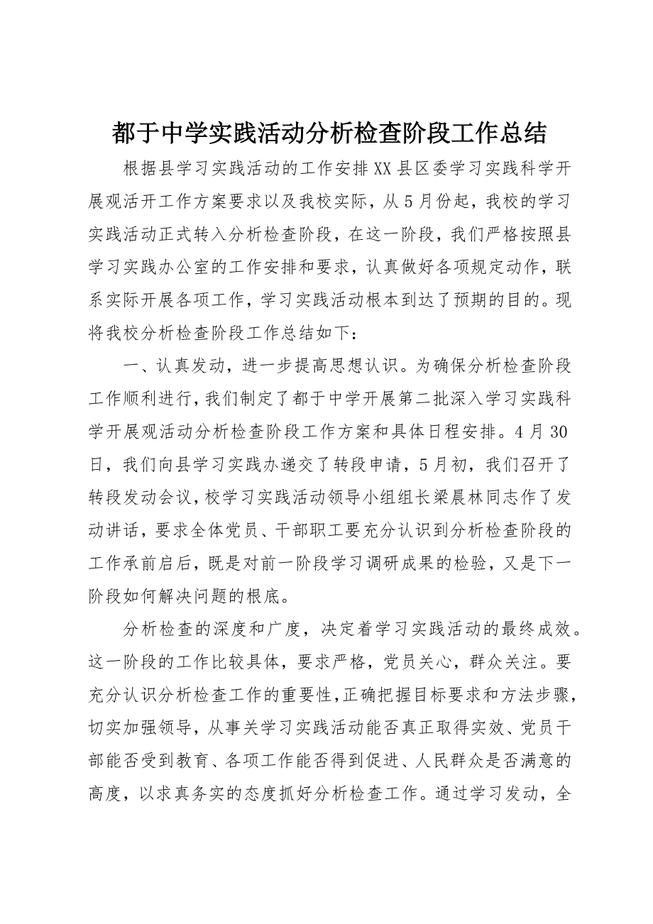 2023年都于中学实践活动分析检查阶段工作总结新编.docx_第1页