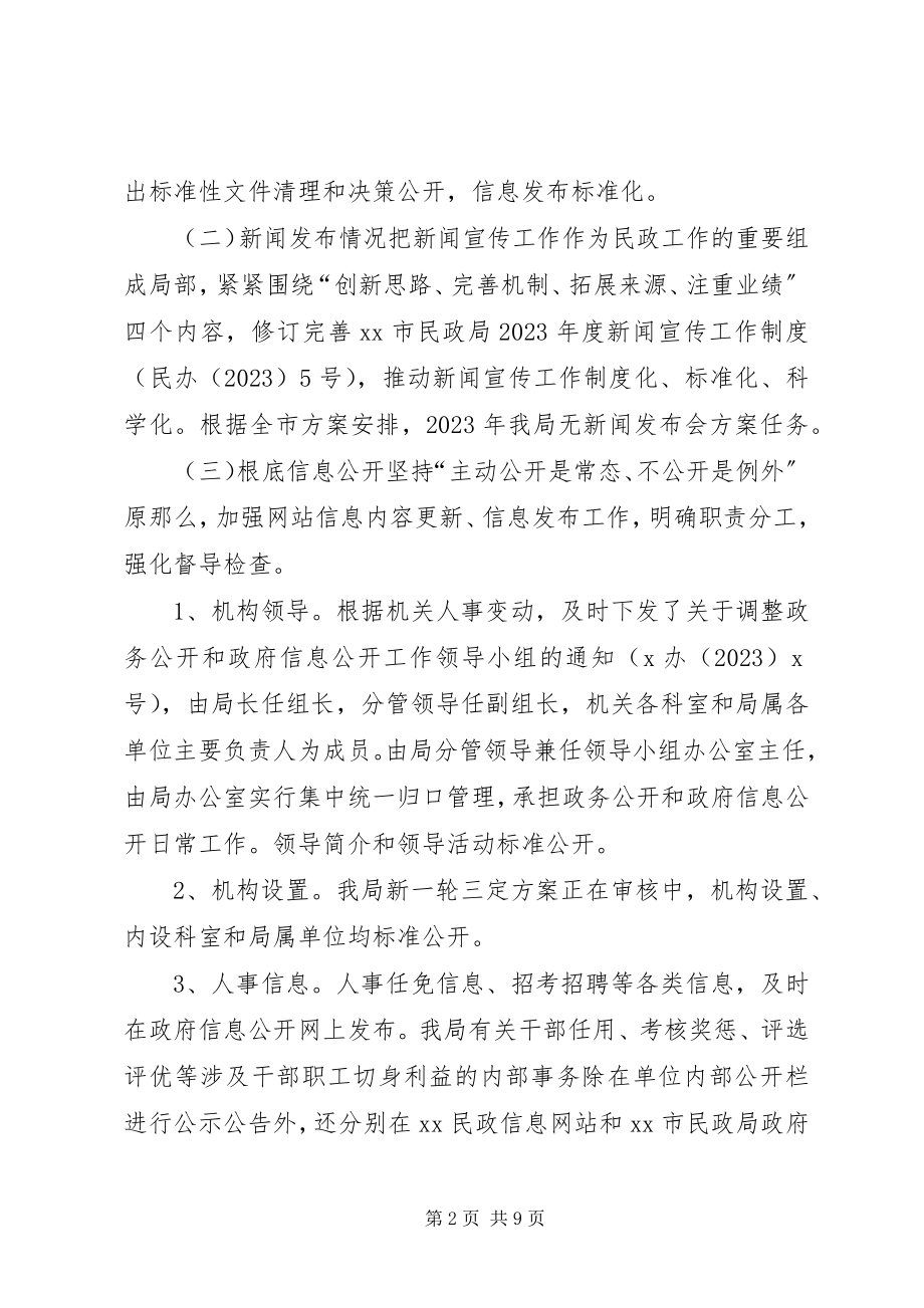 2023年市民政局度政务公开工作开展情况自查报告.docx_第2页