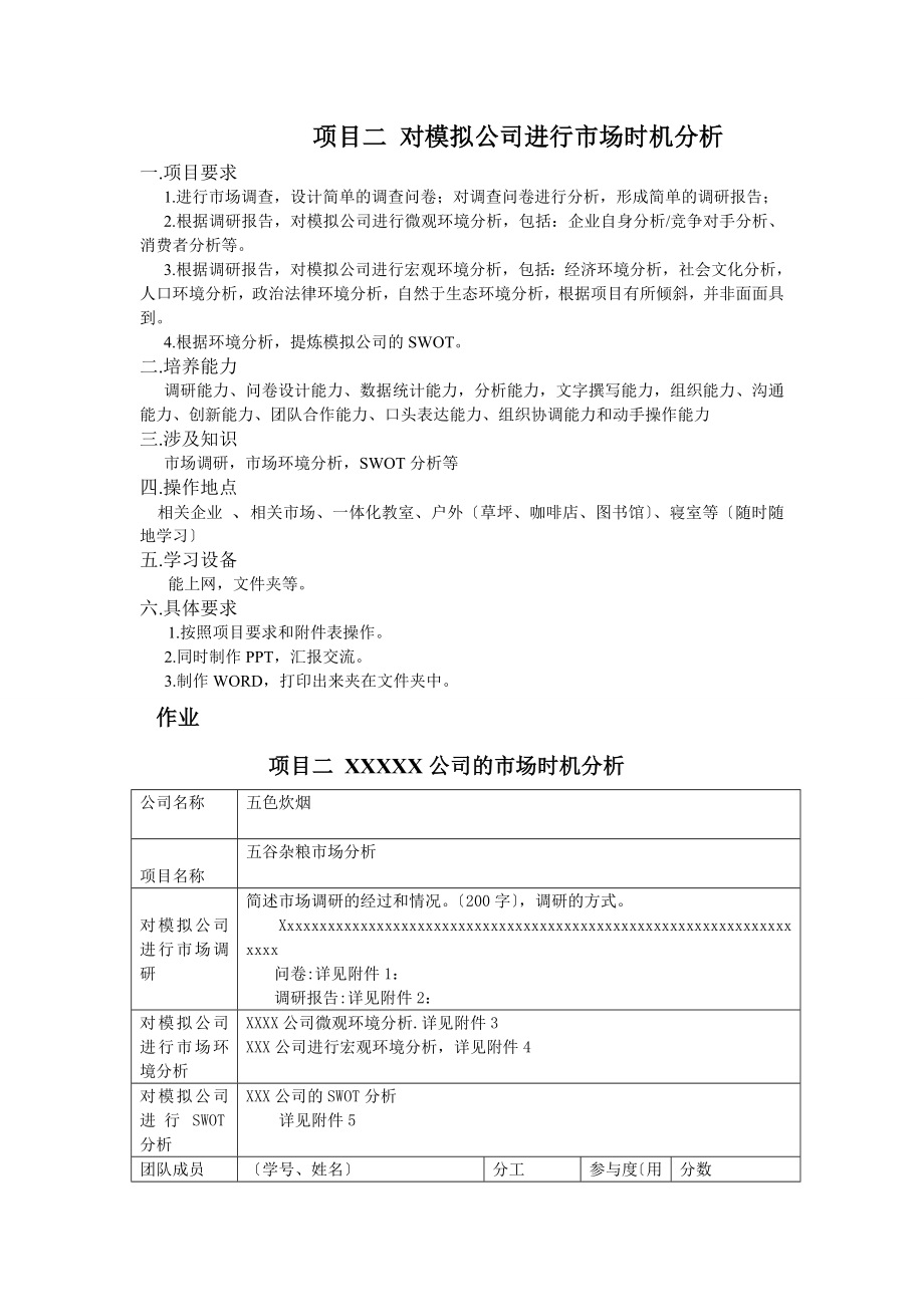 2023年项目二 模拟公司进行市场机会分析.doc_第1页