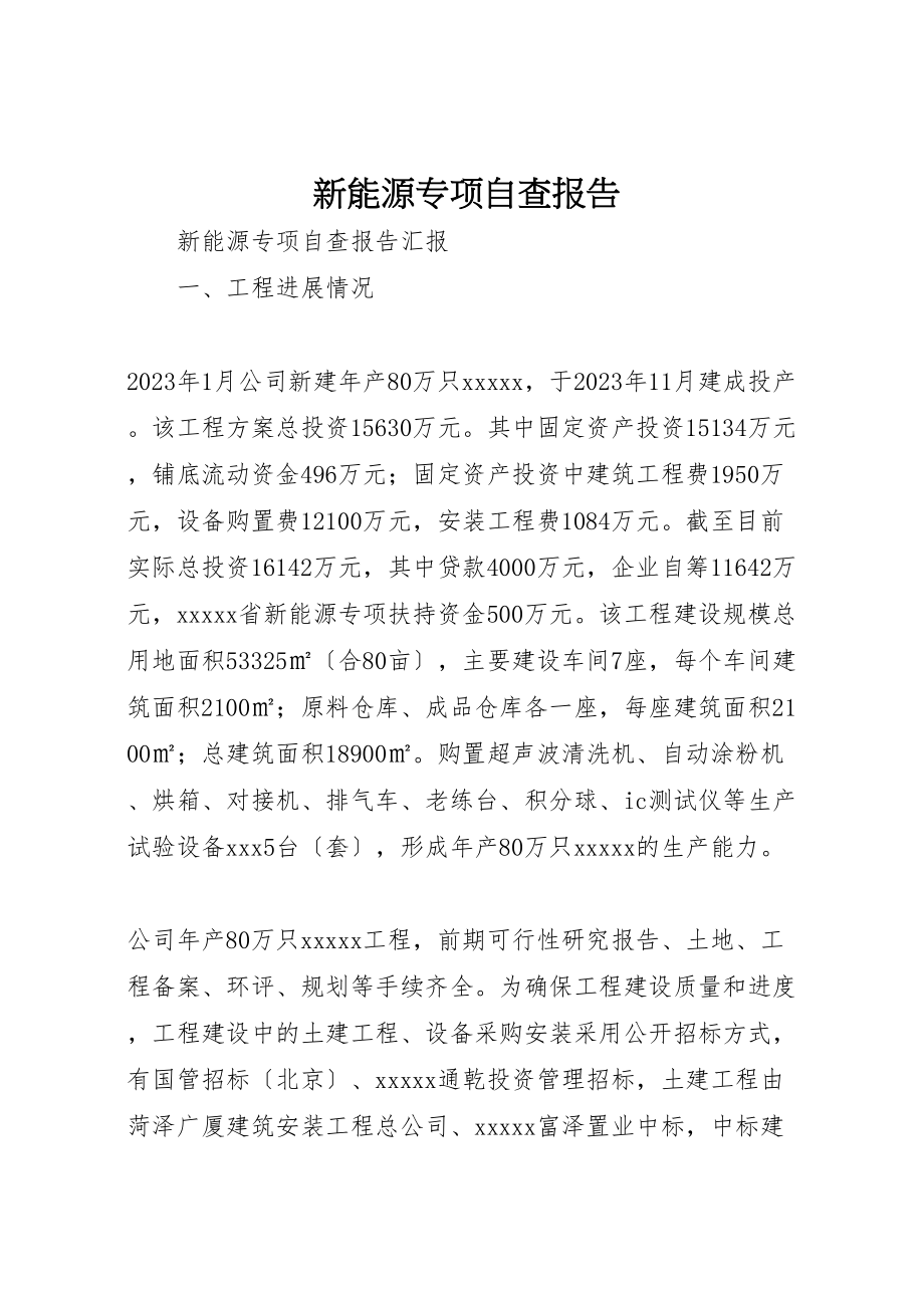 2023年新能源专项自查报告.doc_第1页