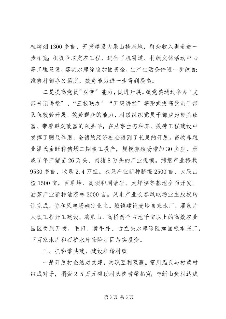 2023年镇委员会书记党建工作专项个人述职报告.docx_第3页