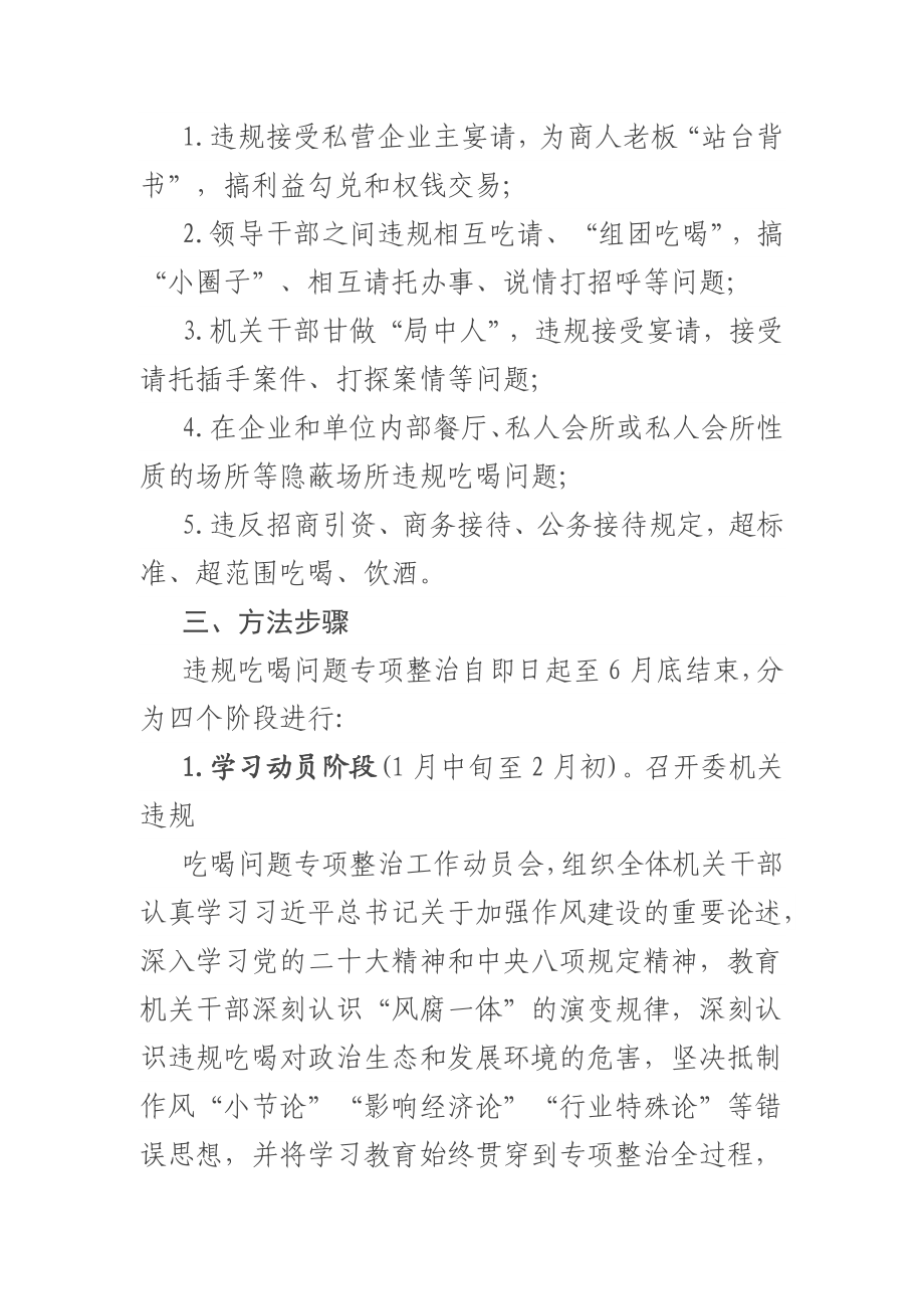 关于开展违规吃喝问题专项整治的工作方案.docx_第2页