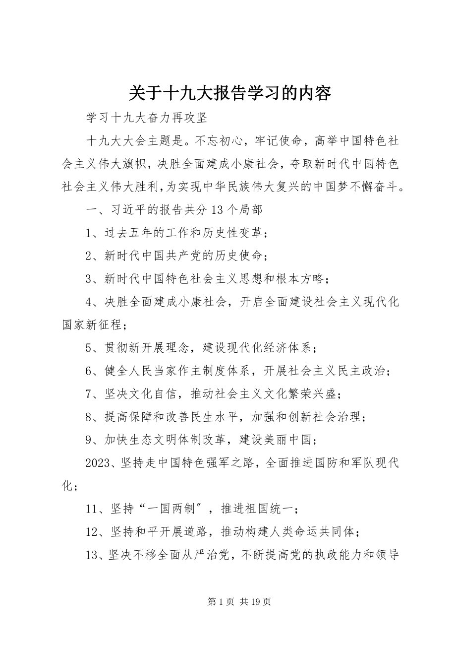 2023年十九大报告学习的内容.docx_第1页