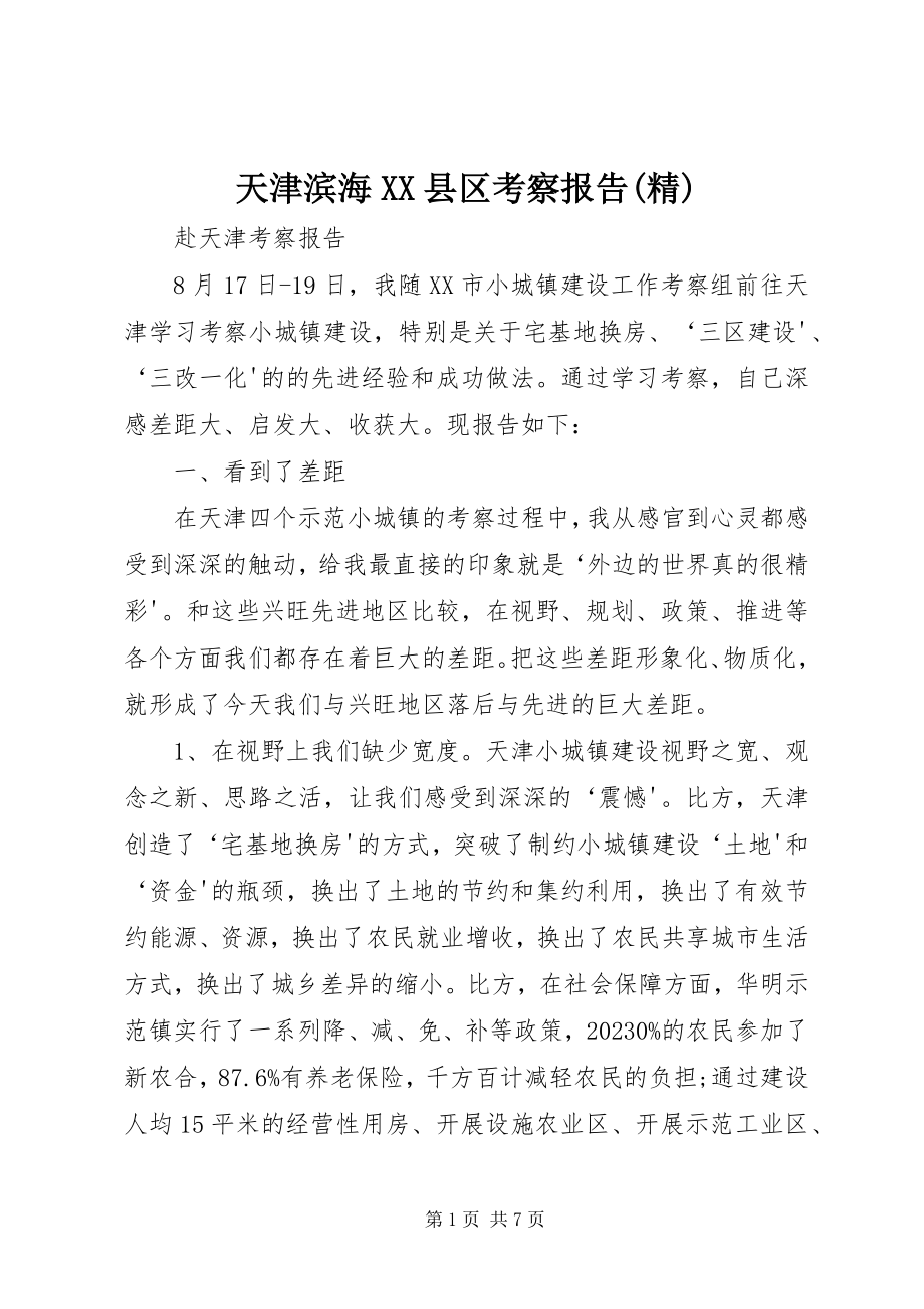 2023年天津滨海XX县区考察报告精.docx_第1页