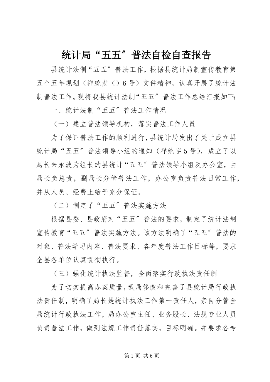 2023年统计局“五五”普法自检自查报告.docx_第1页