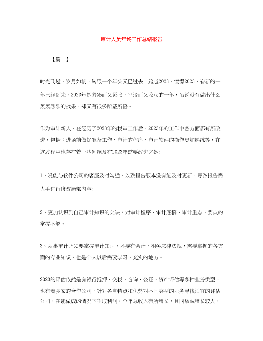 2023年审计人员终工作总结报告.docx_第1页