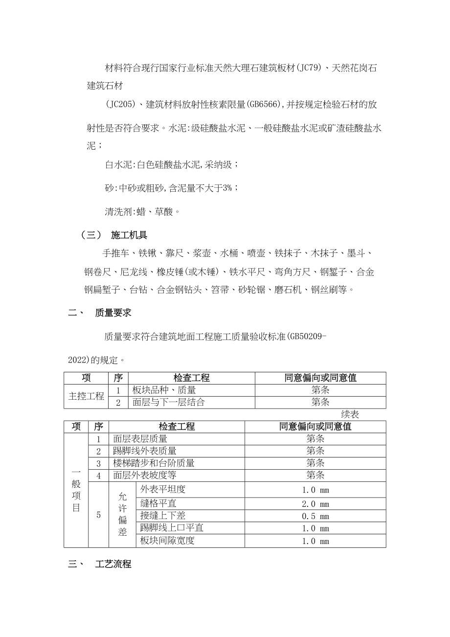 2023年建筑行业大理石花岗石地面工程.docx_第2页