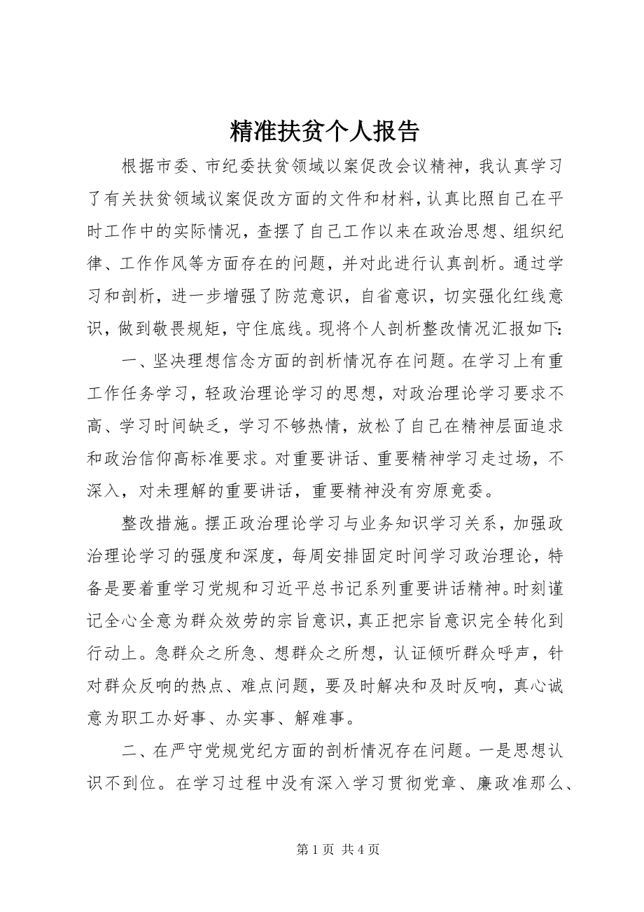 2023年精准扶贫个人报告.docx_第1页