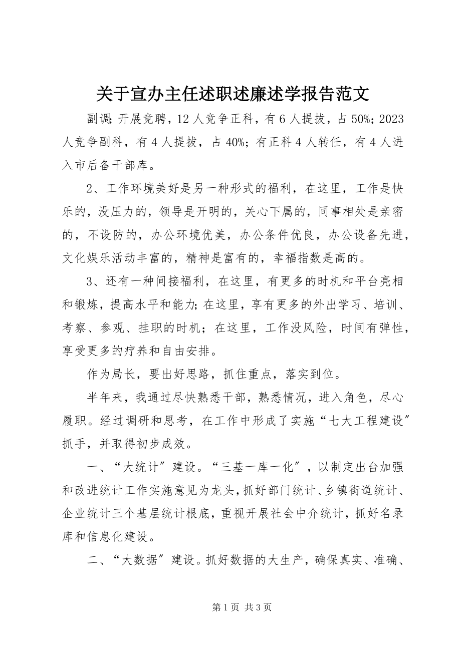 2023年宣办主任述职述廉述学报告.docx_第1页