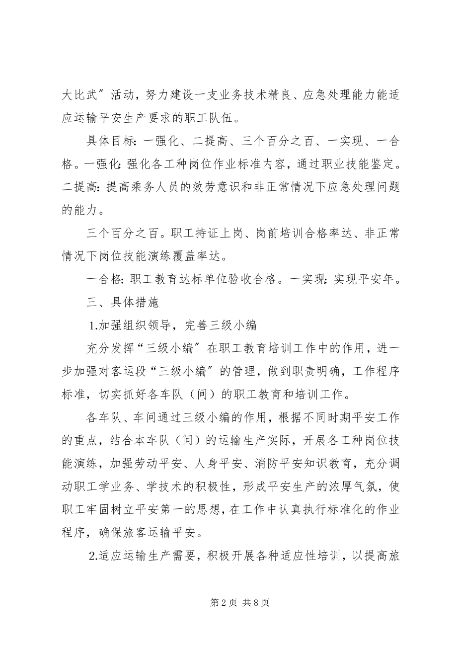 2023年铁路客运段年度职工培训计划计划规划报告总结14324.docx_第2页