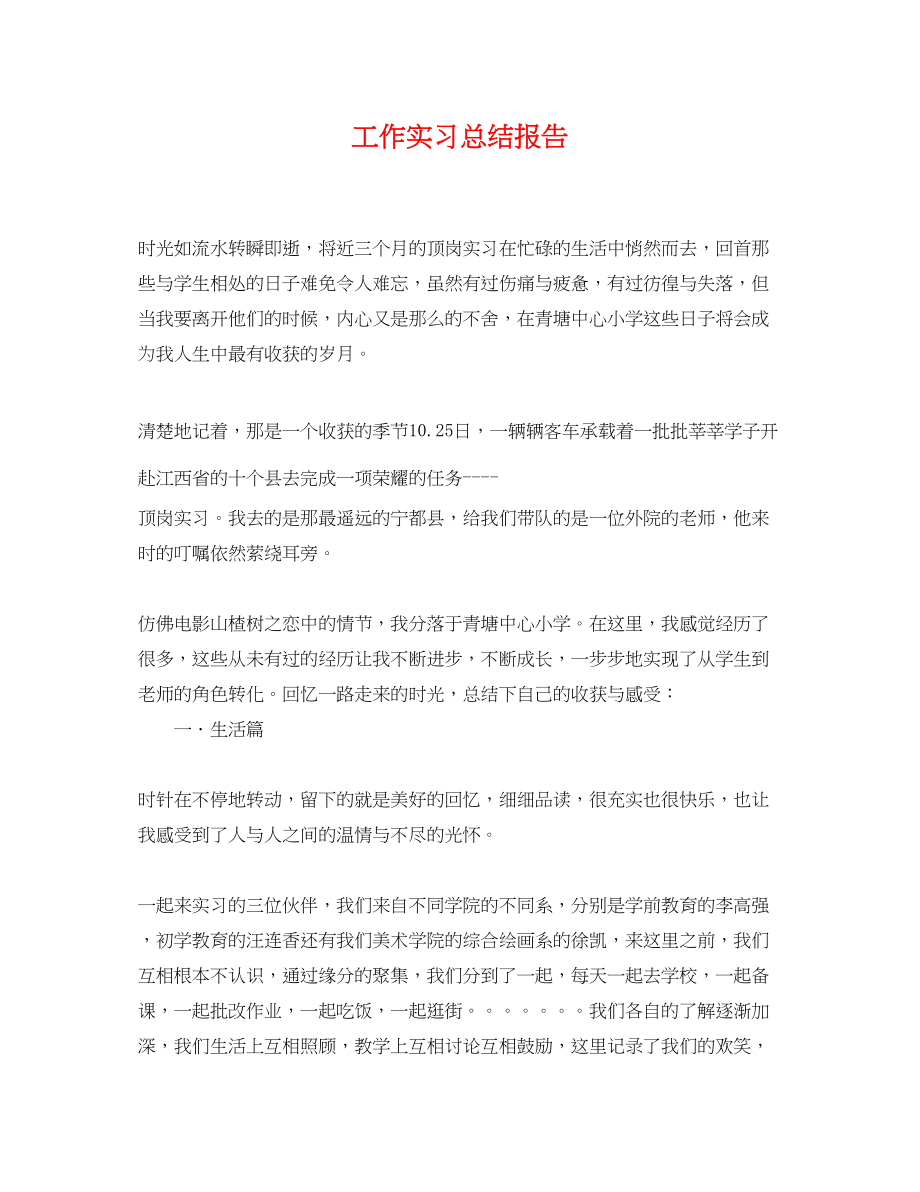 2023年工作实习总结报告.docx_第1页