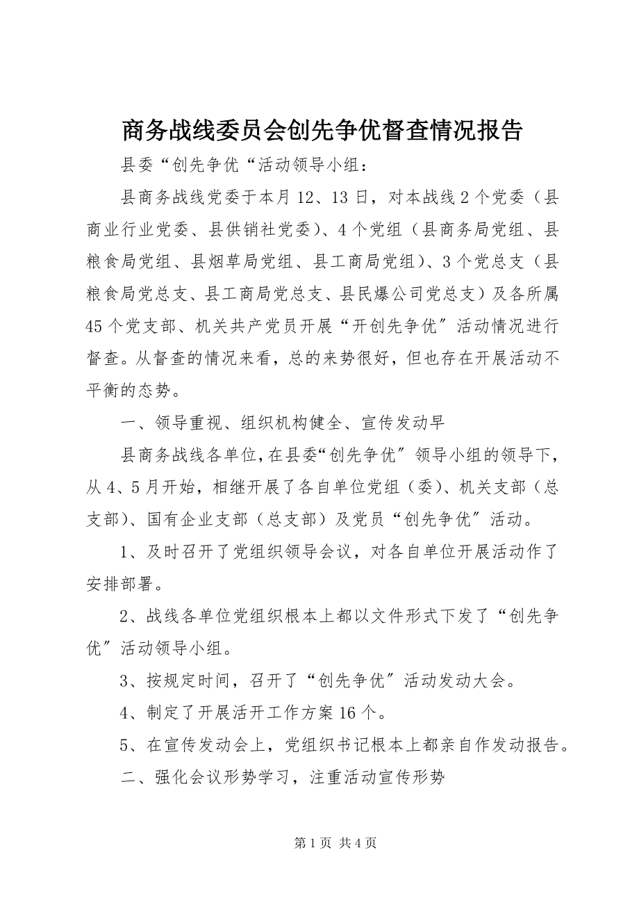 2023年商务战线委员会创先争优督查情况报告.docx_第1页