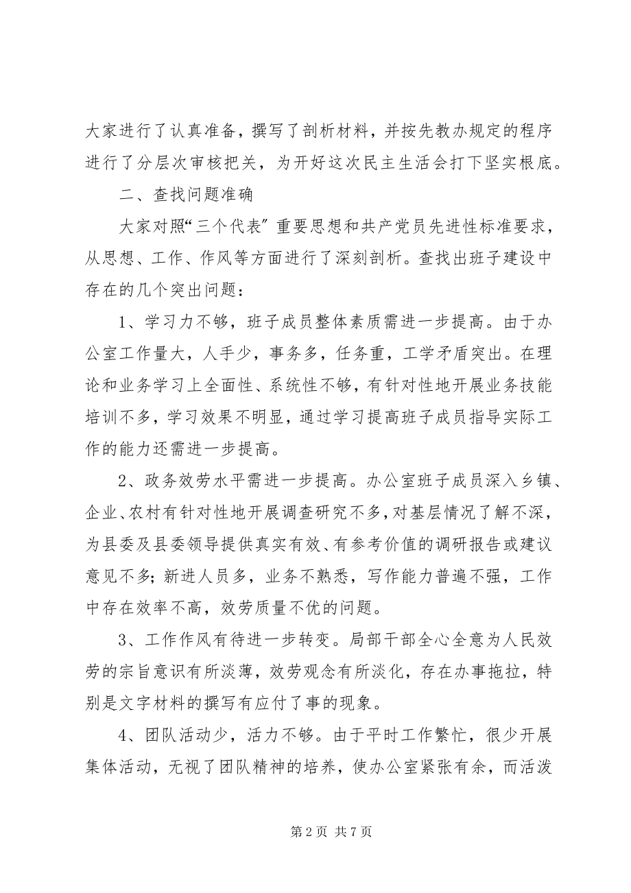 2023年县委办公室民主生活会专题报告.docx_第2页