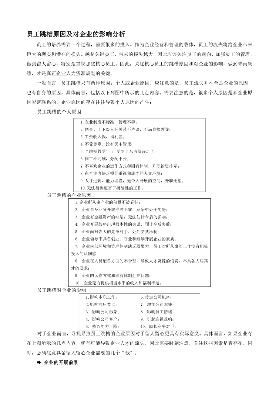 2023年员工跳槽原因及对企业的影响分析.doc_第1页