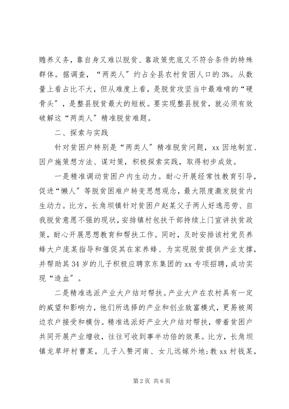 2023年县委副书做好两类人精准帮扶的调研报告.docx_第2页