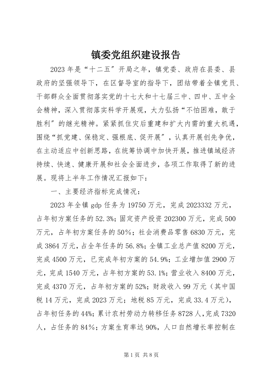 2023年镇委党组织建设报告.docx_第1页