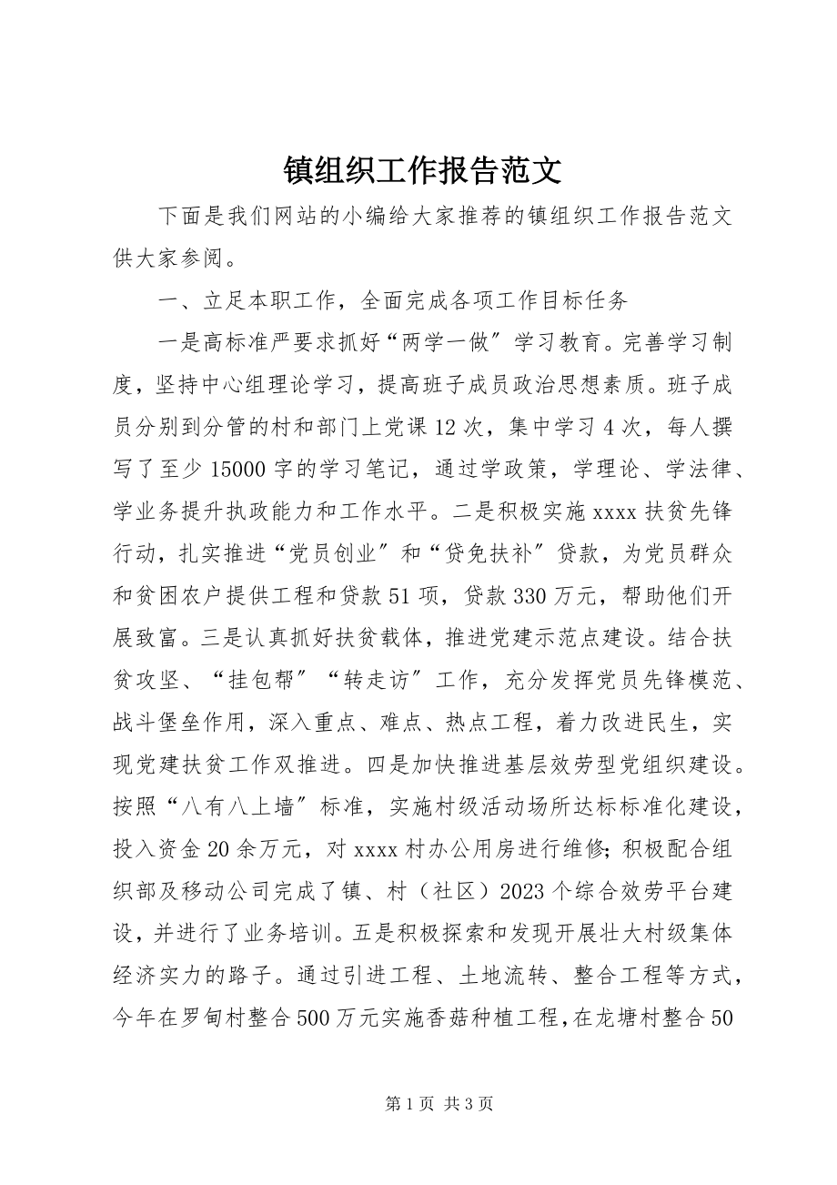 2023年镇组织工作报告2.docx_第1页