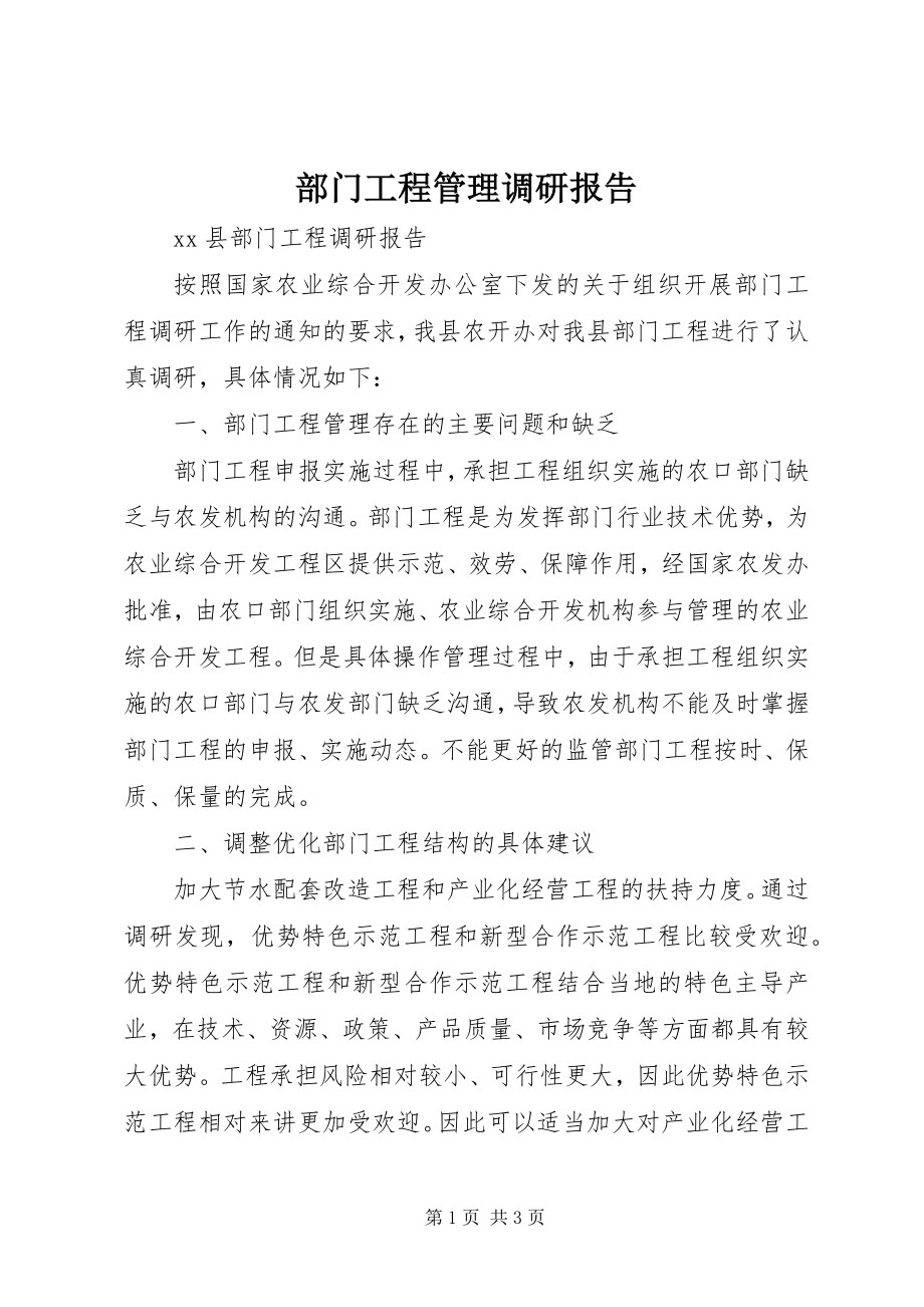 2023年部门项目管理调研报告.docx_第1页