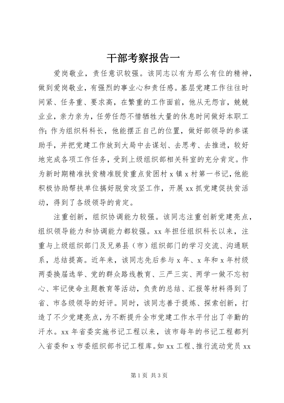 2023年干部考察报告一.docx_第1页