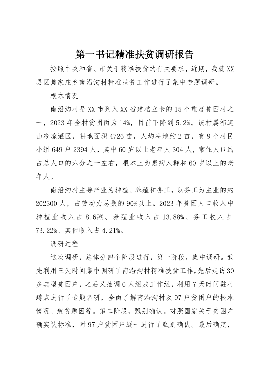 2023年第一书记精准扶贫调研报告新编.docx_第1页