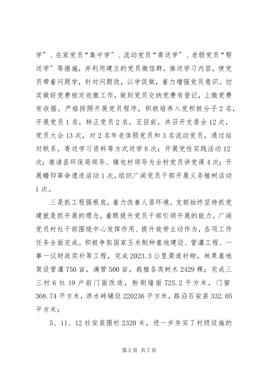 2023年村党支部书记抓党建工作专项述职报告.docx_第2页