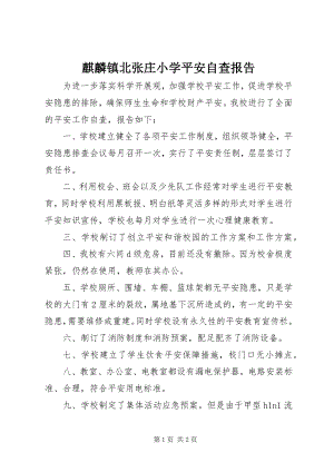 2023年麒麟镇北张庄小学安全自查报告.docx