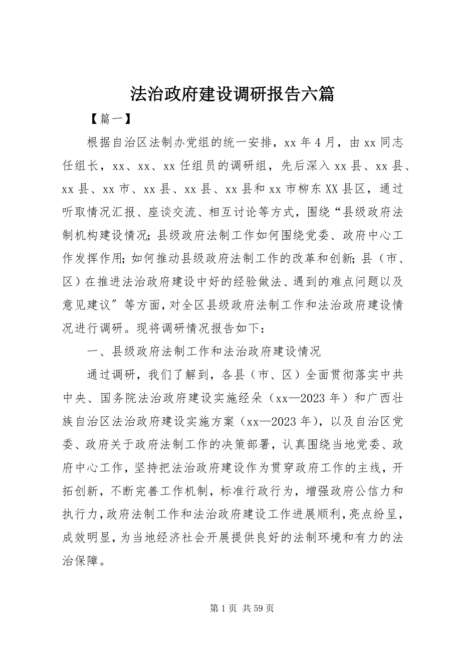 2023年法治政府建设调研报告六篇.docx_第1页