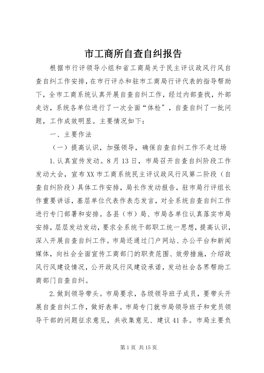 2023年市工商所自查自纠报告.docx_第1页