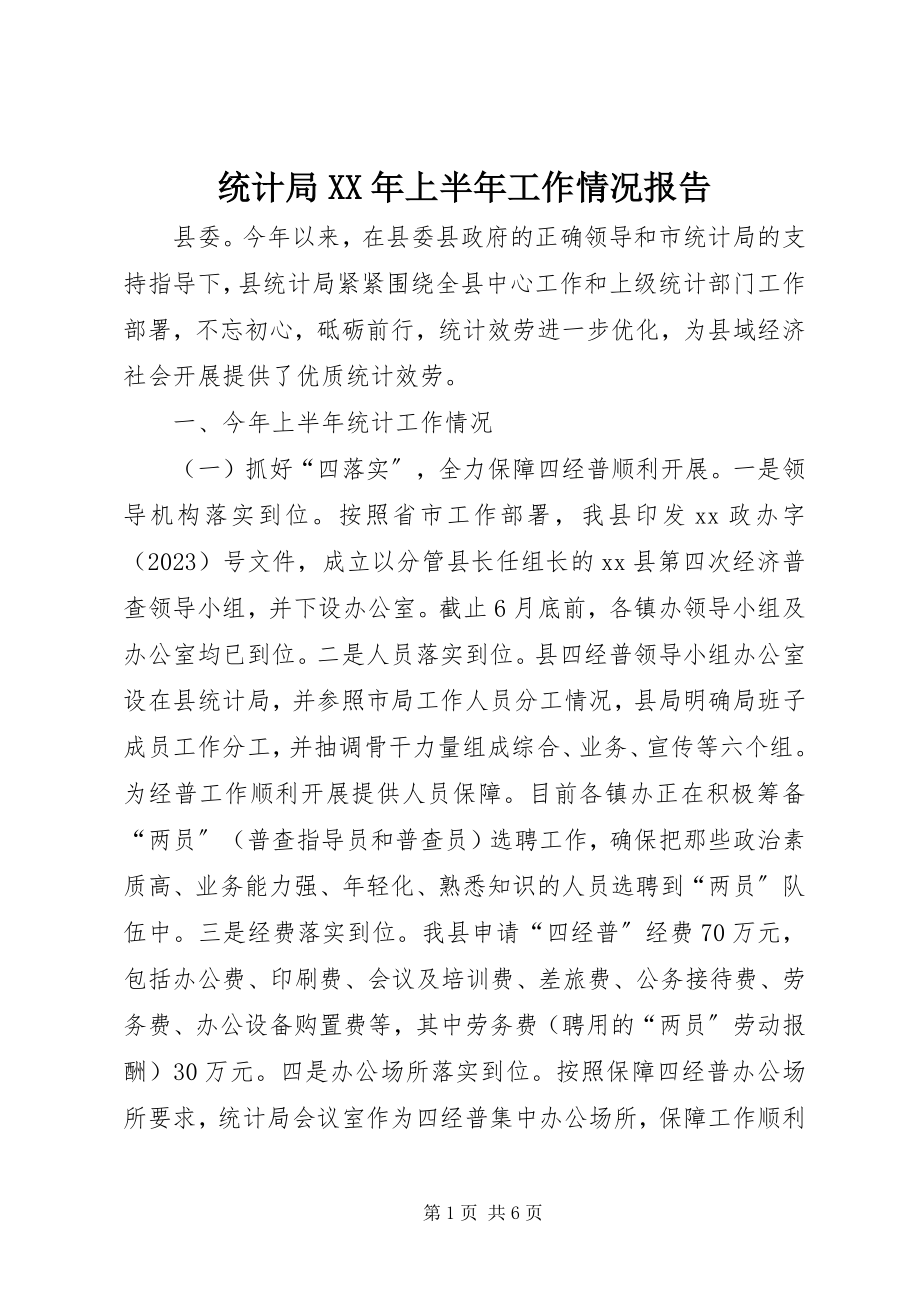 2023年统计局上半年工作情况报告2.docx_第1页