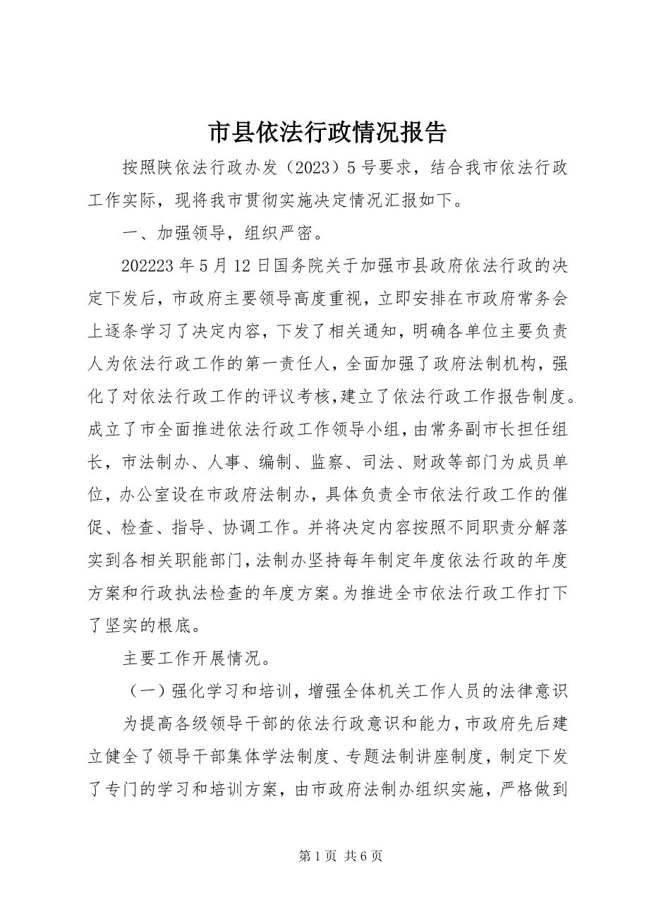 2023年市县依法行政情况报告.docx_第1页