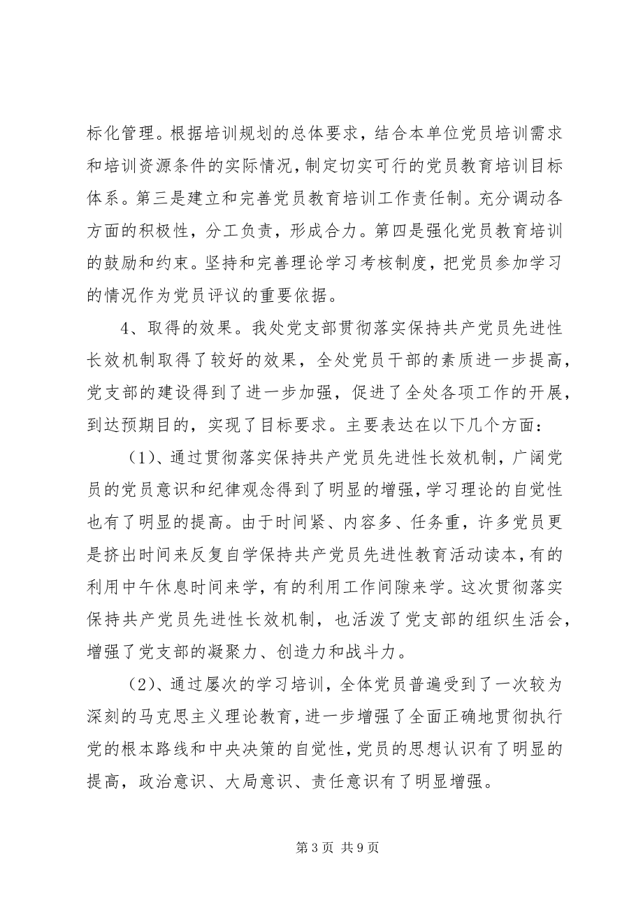 2023年贯彻落实保持党员先进性长效机制自查报告.docx_第3页