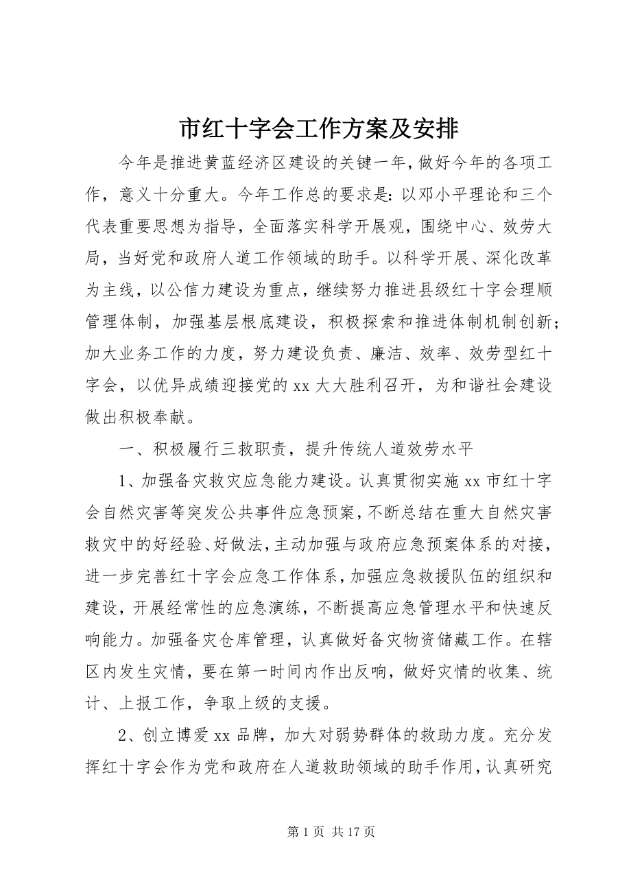 2023年市红十字会工作计划及安排.docx_第1页