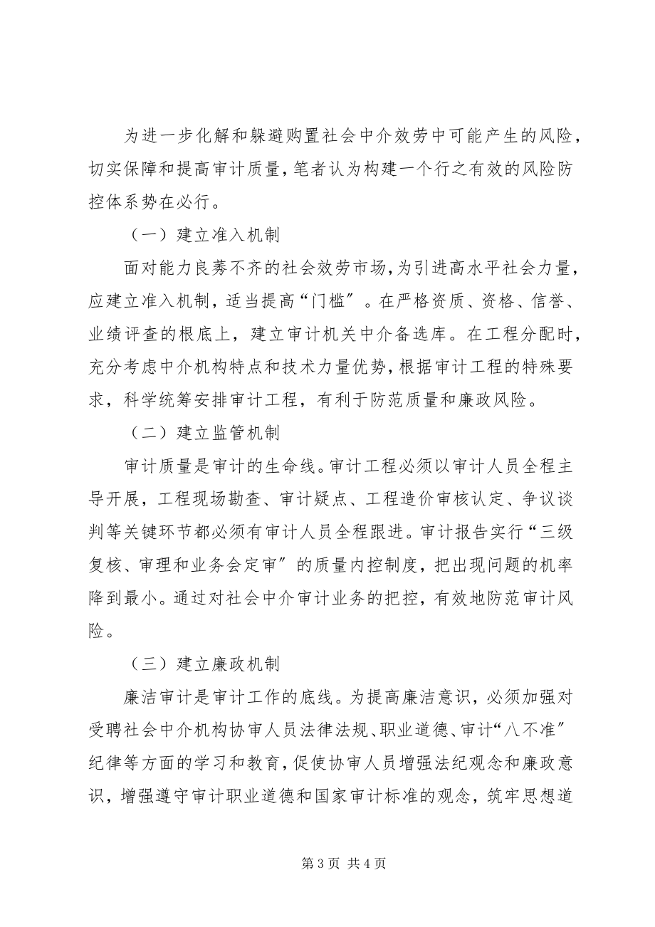 2023年购买社会服务参与国家审计的风险及对策.docx_第3页