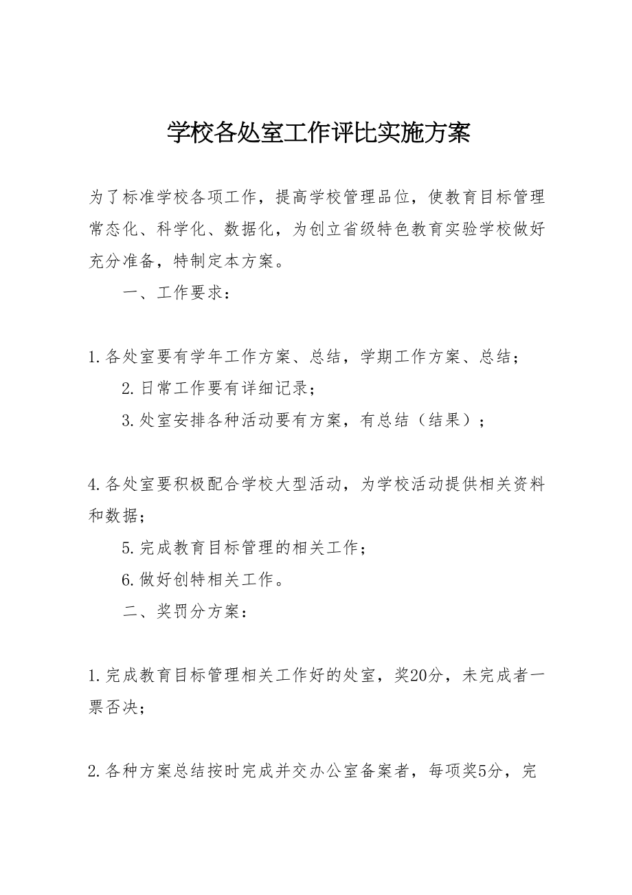 2023年学校各处室工作评比实施方案.doc_第1页