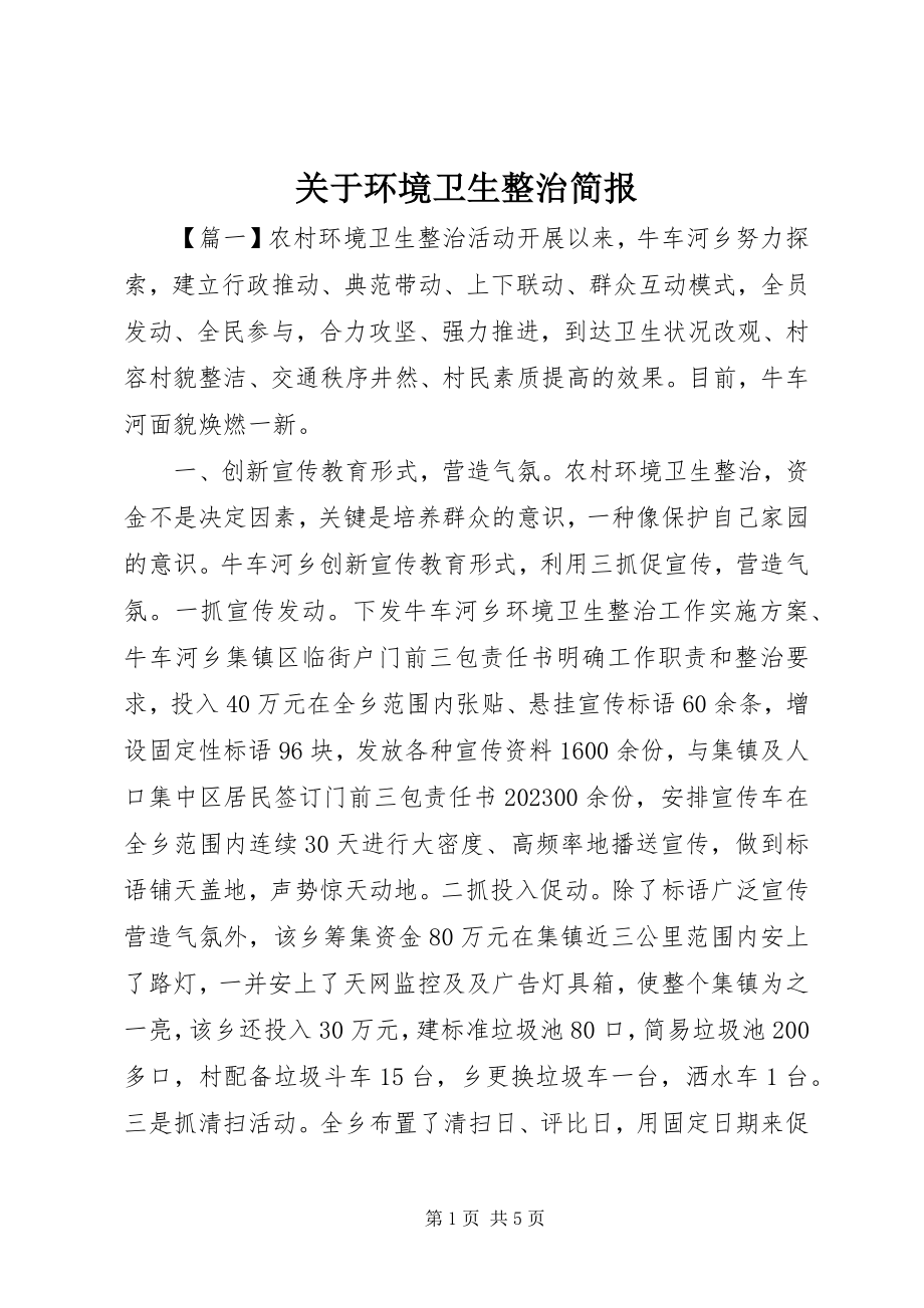 2023年环境卫生整治简报.docx_第1页