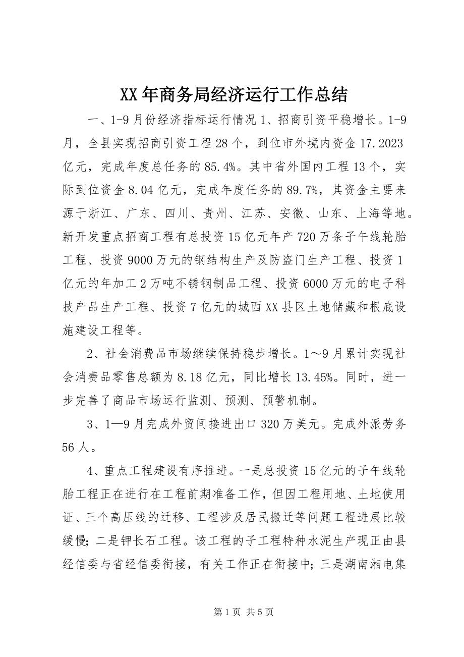 2023年商务局经济运行工作总结.docx_第1页